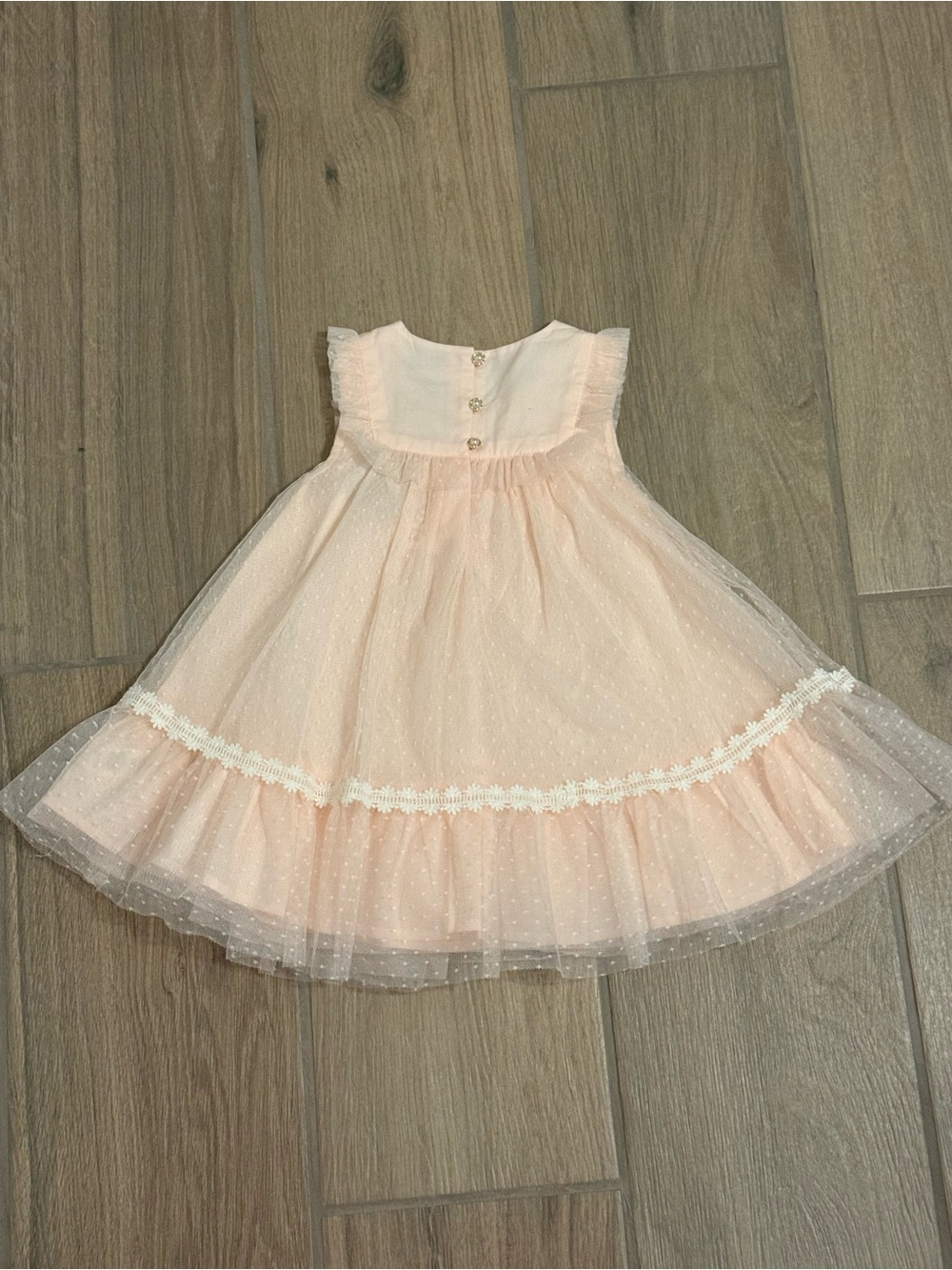 Tahari Baby Girl 24M Pink Tulle Embroidered Bunny Dress - Picture 4 of 7